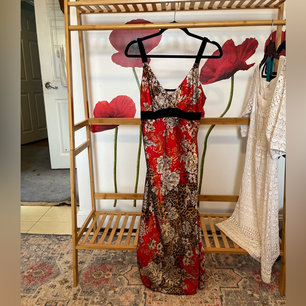 Vintage Multi pattern midi Slip Dress